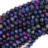 AA Galaxy Blue Pink Purple Tiger Eye Round Beads 15.5