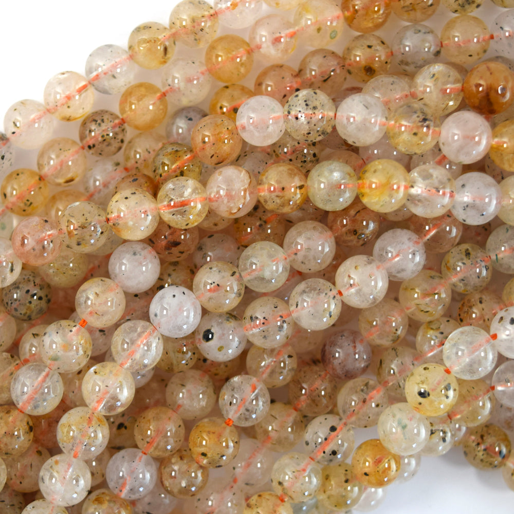 Natural Orange Biotite Round Beads Gemstone 15" Strand 6mm 8mm 10mm