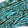 Faceted Blue Turquoise Round Beads 15.5