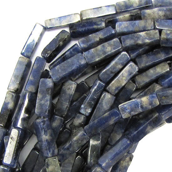 13mm blue sodalite side tube beads 16" strand