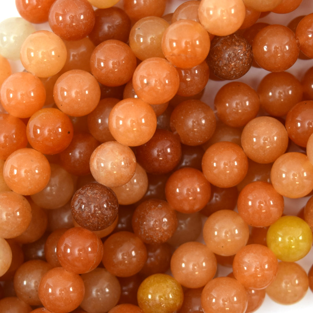 Natural Red Aventurine Round Beads Gemstone 15" Strand 4mm 6mm 8mm 10mm