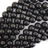 Natural Shungite High Carbon Round Beads 15.5