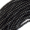 Natural Shungite High Carbon Round Beads 15.5