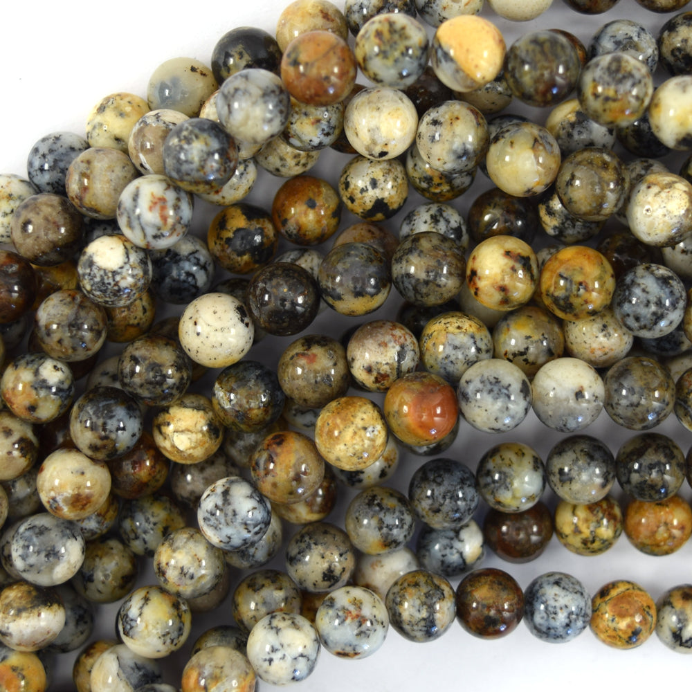 Natural Dendritic Moss Opal Round Beads 15.5" Strand 4mm 6mm 8mm 10mm 12mm