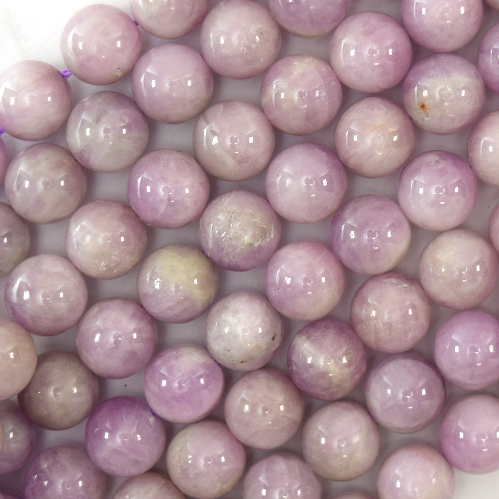 A grade Natural Lavender Kunzite Round Beads Gemstone 15.5" Strand 6mm 8mm 10mm