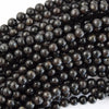 AA Natural Black Blue Arfvedsonite Round Beads 15.5