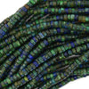 4mm natural blue green azurite heishi disc beads 15.5