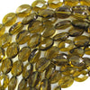 14mm faceted brown quartz flat oval beads 15.5