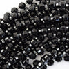 AA Black Onyx Prism Double Point Cut Faceted Beads 15.5
