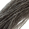 2mm faceted ice obsidian round beads 15.5