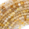 Natural Faceted Golden Healer Quartz Round Beads 15