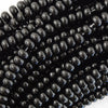 8mm natural black obsidian rondelle button beads 15