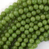 Canadian Light Green Jade Round Beads Gemstone 15