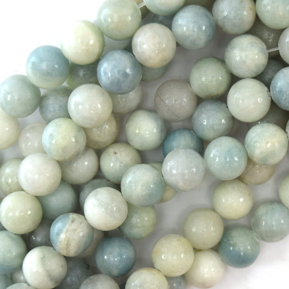 Natural Light Blue Aquamarine Round Beads 15.5" Strand S2 6mm 8mm 10mm 12mm