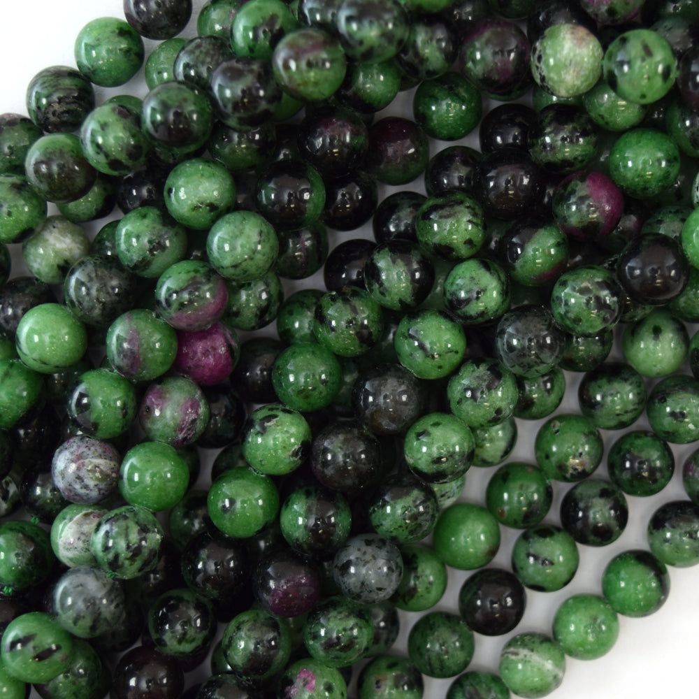 Natural Ruby Zoisite Round Beads Gemstone 15" Strand 4mm 6mm 8mm 10mm
