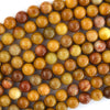 Natural Golden Sand Jade Round Beads Gemstone 15