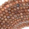 Natural Gray Orange Sunstone Round Beads Gemstone 15