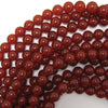 AA Red Carnelian Round Beads Gemstone 15