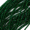 2mm faceted green emerald quartz round beads 15.5
