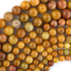 Natural Golden Sand Jade Round Beads Gemstone 15