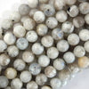 Natural Black Matrix Moonstone Round Beads 15.5