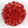 4 pieces 35mm synthetic coral carved chrysanthemum flower pendant bead red