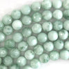 Natural Faceted Green Angelite Round Beads 15.5