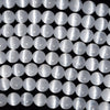 AA Natural Genuine White Selenite Round Beads 15.5