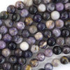 Natural Chinese Purple Charoite Round Beads Gemstone 15.5
