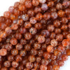 AA Orange Red Fire Agate Round Beads Gemstone 15