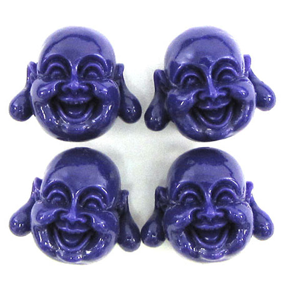 18mm synthetic coral carved buddha beads 15" strand 20 pcs purple