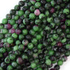 Natural Ruby Zoisite Round Beads Gemstone 15