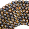 Mystic Titanium Faceted Tiger Eye Round Beads 15