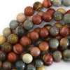Landscape Polychrome Picture Jasper Round Beads 15.5
