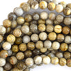 Natural Silver Leaf Jasper Round Beads 15.5