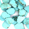 35mm - 40mm blue turquoise freeform slab slice beads 8