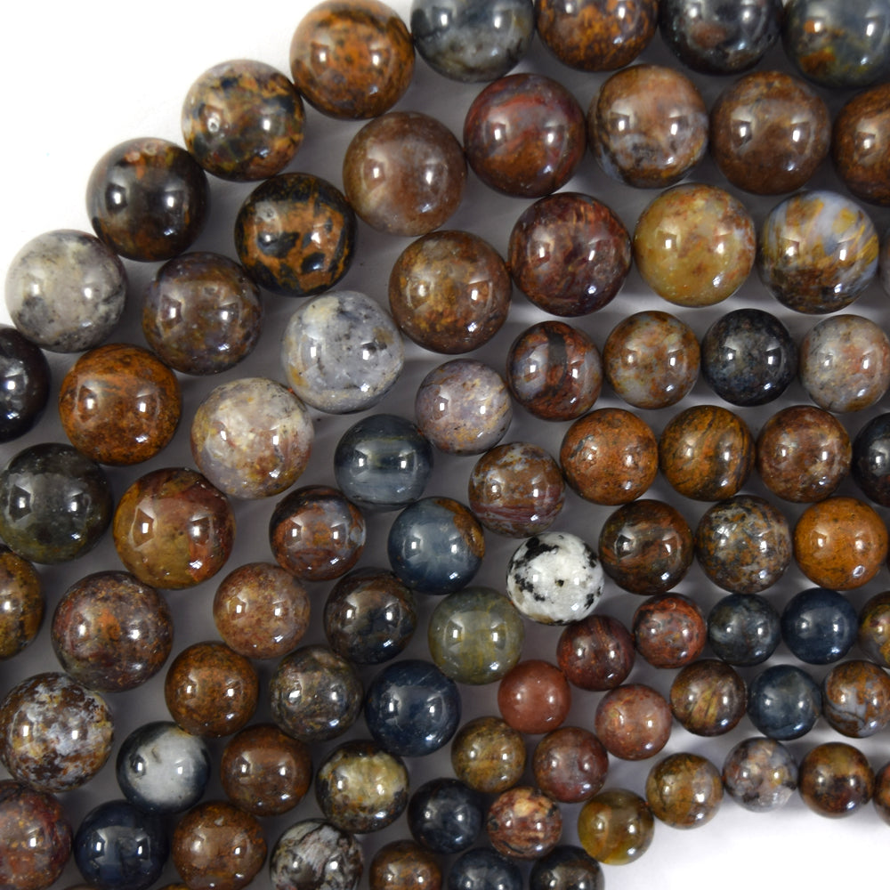 Natural Brown Pietersite Round Beads Gemstone 15.5" Strand 6mm 8mm 10mm S1