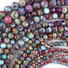 Galaxy Purple Blue Sea Sediment Jasper Round Beads 15.5