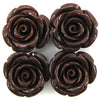 24mm synthetic coral carved rose flower beads 15