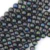 Rainbow Peacock Shell Pearl Round Beads 15.5