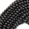 Natural Shungite High Carbon Round Beads 15.5