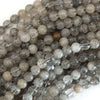 Natural Black Rutilated Quartz Round Beads 15.5
