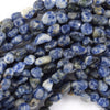 8mm - 10mm natural blue white sodalite pebble nugget beads 15