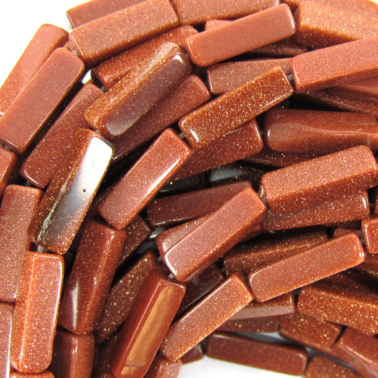 13mm goldstone side tube beads 15.5" strand