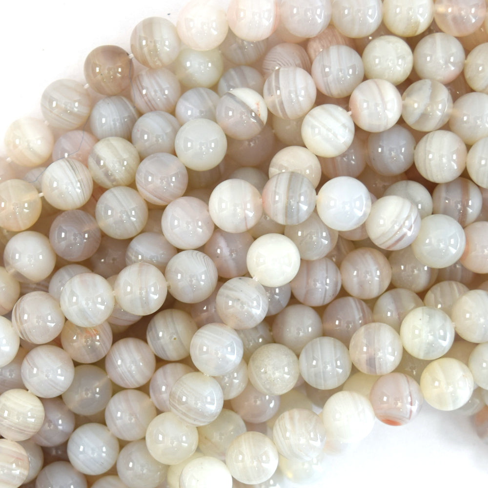Natural Cream White Lace Agate Beads Gemstone 15.5" Strand 4mm 6mm 8mm 10mm 12mm