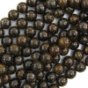 Natural Brown Bronzite Round Beads Gemstone 15