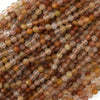 4mm faceted multicolor rutilated quartz round beads 15.5