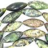 29mm green jasper barrel beads 14.5