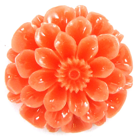 6 pieces 30mm synthetic pink coral carved chrysanthemum flower pendant bead