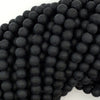 Matte Faceted Black Onyx Round Beads Gemstone 15